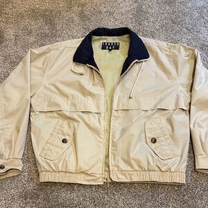 Trader Bay Men's Beige and Navy Windbreaker